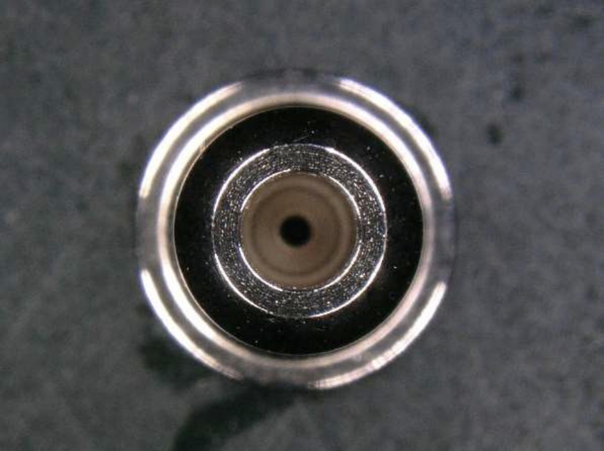 Object viewed from directly above a curved surface part